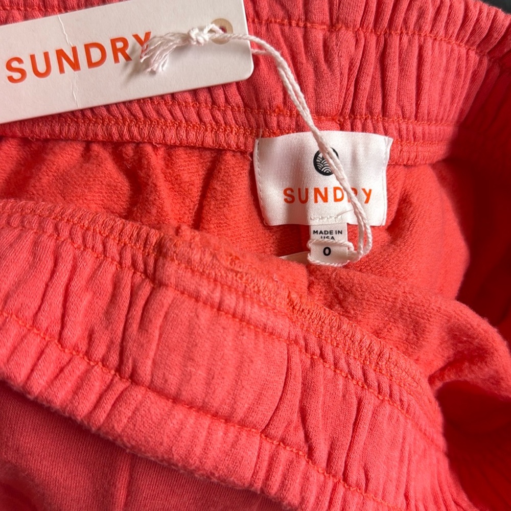 Sundry Coral Shorts with Blue Logo - Picture 3 of 4